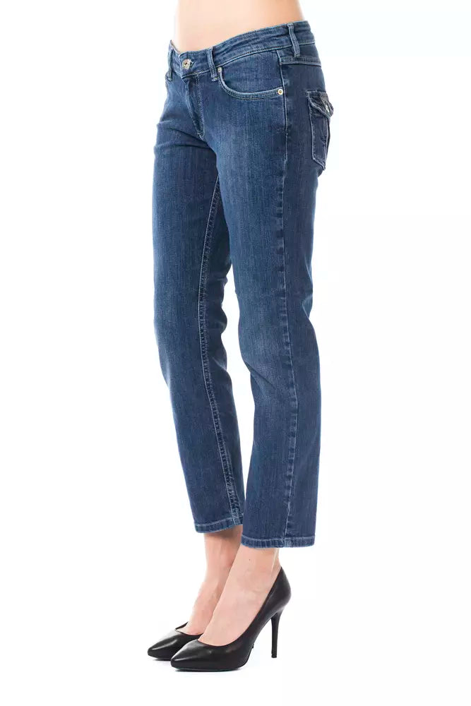 Ungaro Fever Chic light blue capri jeans with button details