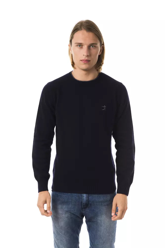 Uominitaliani Exquisite embroidered wool crew neck sweater