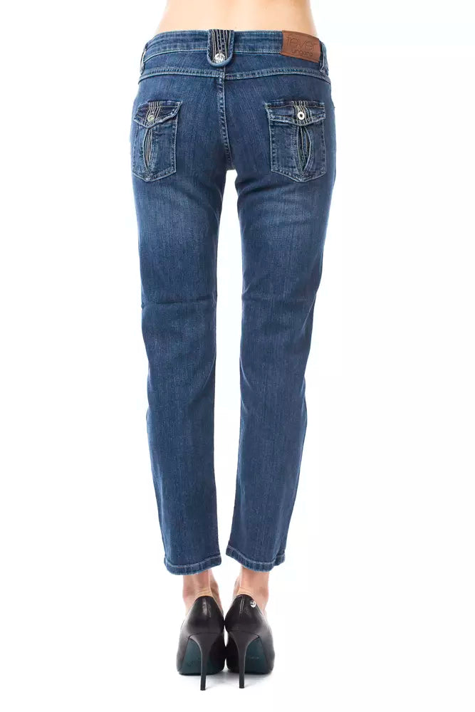 Ungaro Fever Chic light blue capri jeans with button details