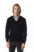 Load image into Gallery viewer, Uominitaliani embroidered V-neck sweater made of merino wool
