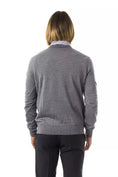 Load image into Gallery viewer, Uominitaliani Embroidered V-neck sweater made of extra-fine merino wool
