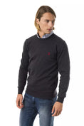 Load image into Gallery viewer, Uominitaliani embroidered crew neck sweater made of merino wool
