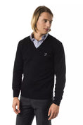 Load image into Gallery viewer, Uominitaliani embroidered V-neck sweater made of merino wool
