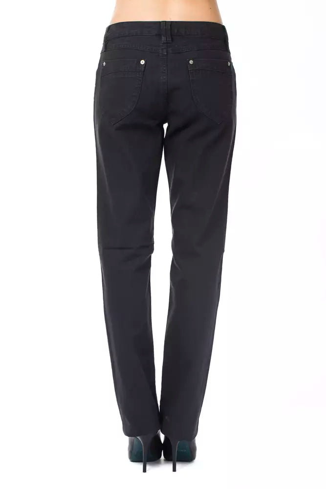 Ungaro Fever Chic Blue Regular Fit Cotton Trousers