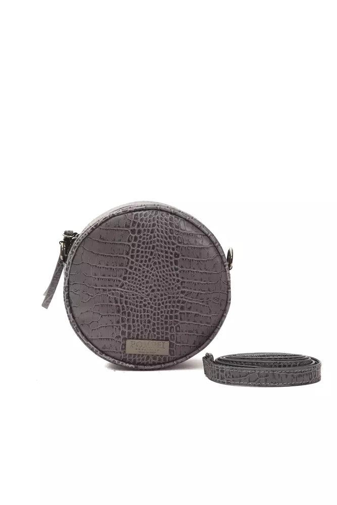 Pompei Donatella Chic gray crossbody with crocodile embossing