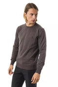 Load image into Gallery viewer, Uominitaliani Elegant gray crew neck sweater made of merino wool
