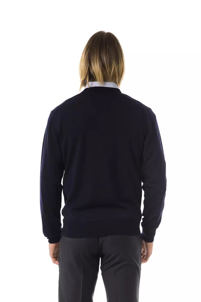 Uominitaliani Elegant V-neck sweater made of merino wool