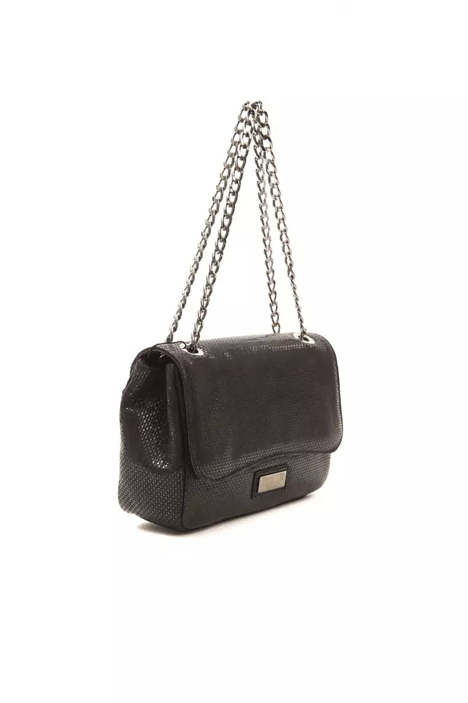 Pompei Donatella Schwarze Leder Damen Crossbody Tasche