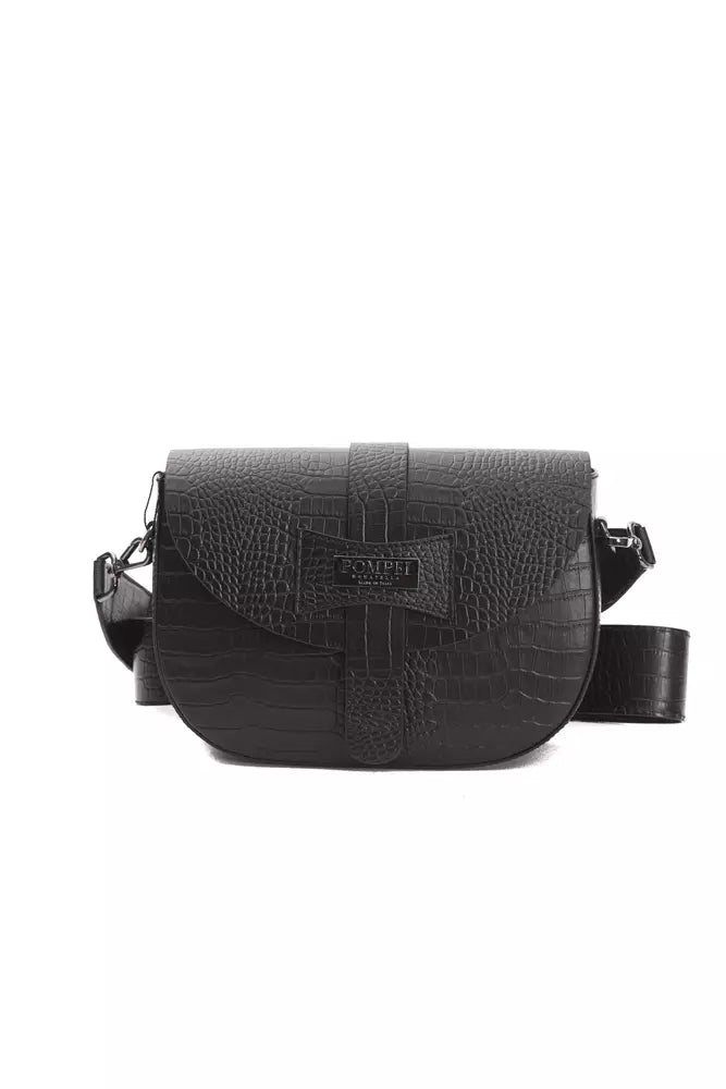 Pompei Donatella Schwarzes Leder Frauen Crossbody