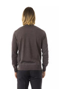 Load image into Gallery viewer, Uominitaliani Elegant gray crew neck sweater made of merino wool
