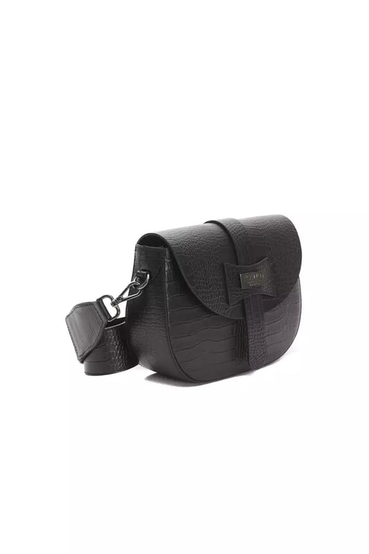 Pompei Donatella Schwarzes Leder Frauen Crossbody