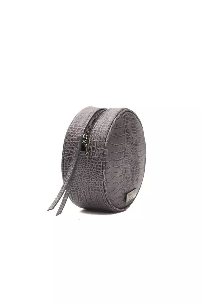 Pompei Donatella Chic gray crossbody with crocodile embossing