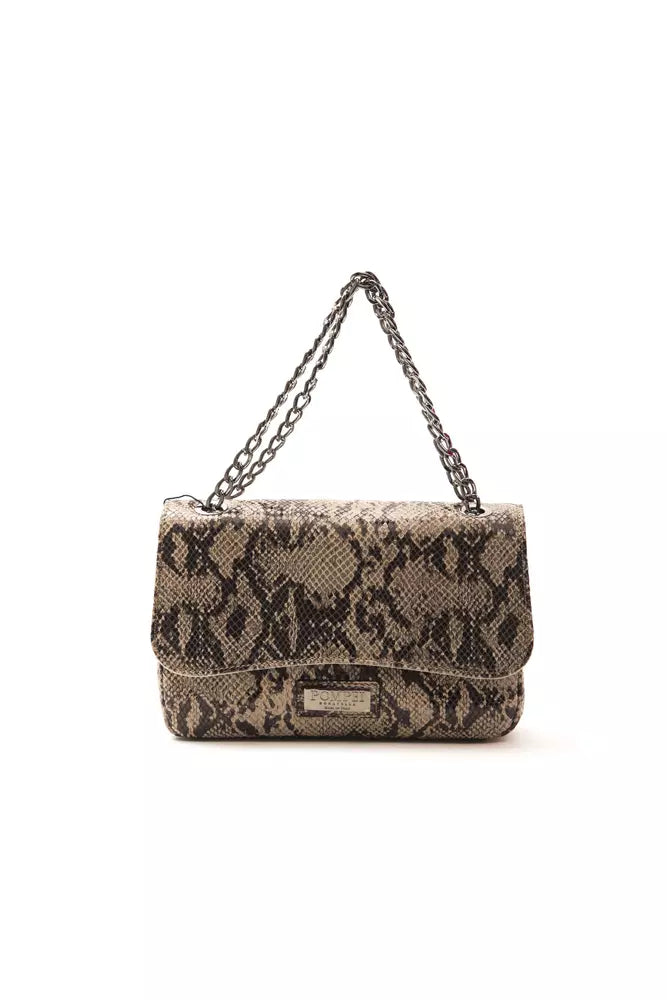 Pompei Donatella Elegant crossbody bag in python print leather