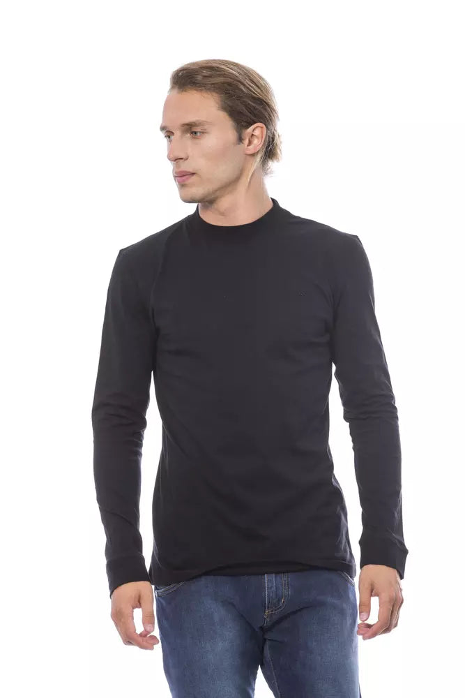 Verri Elegant black cotton crew neck sweater