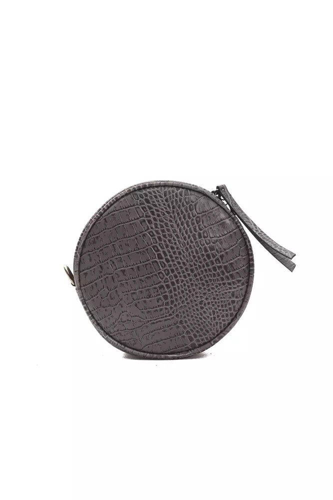 Pompei Donatella Chic gray crossbody with crocodile embossing