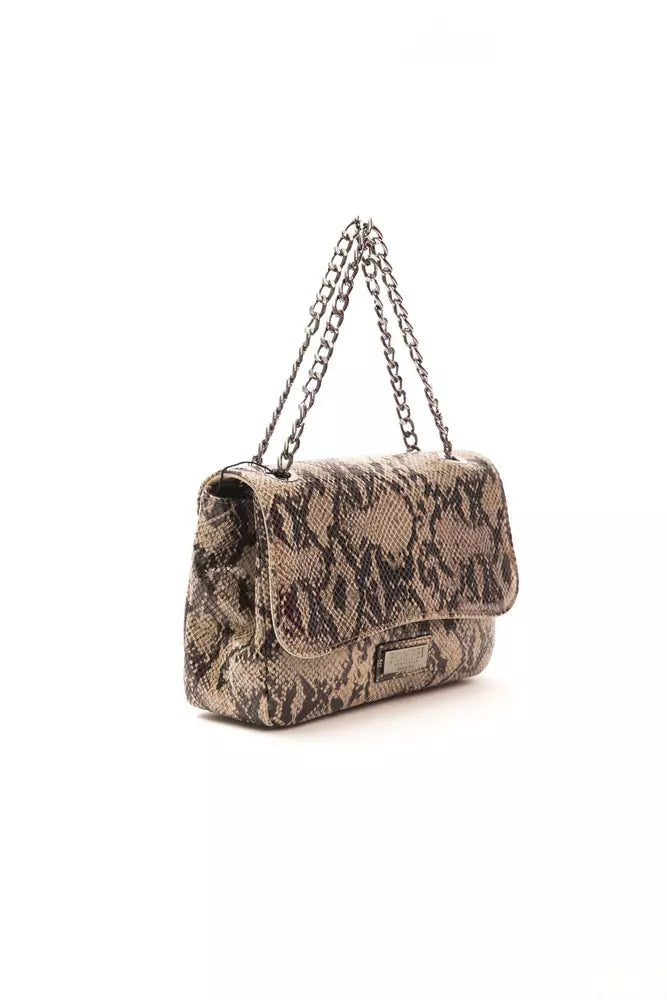 Pompei Donatella Elegant crossbody bag in python print leather