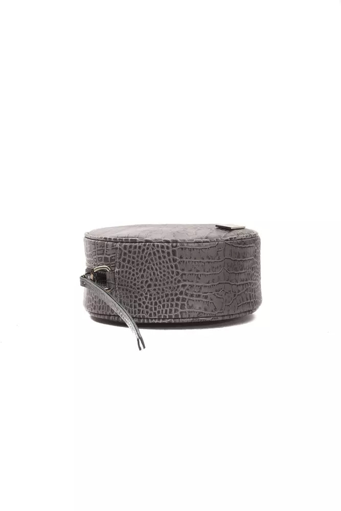 Pompei Donatella Chic gray crossbody with crocodile embossing