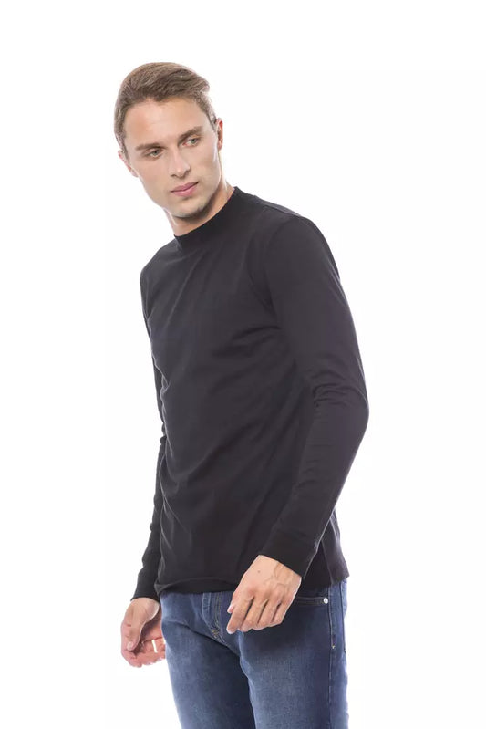 Verri Elegant black cotton crew neck sweater