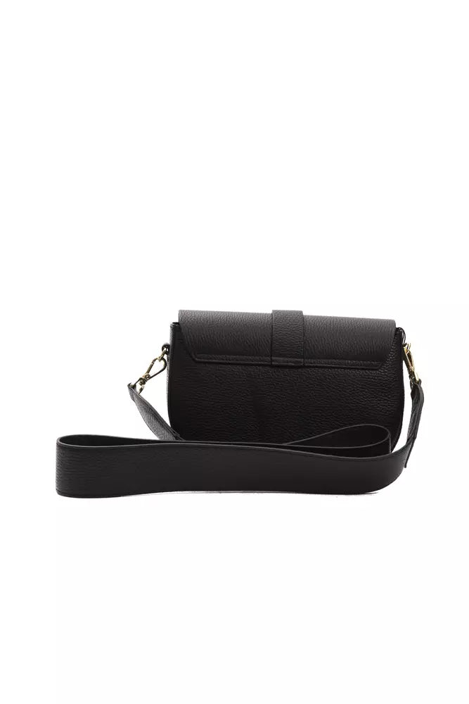 Pompei Donatella Schwarze Leder Damen Crossbody Tasche