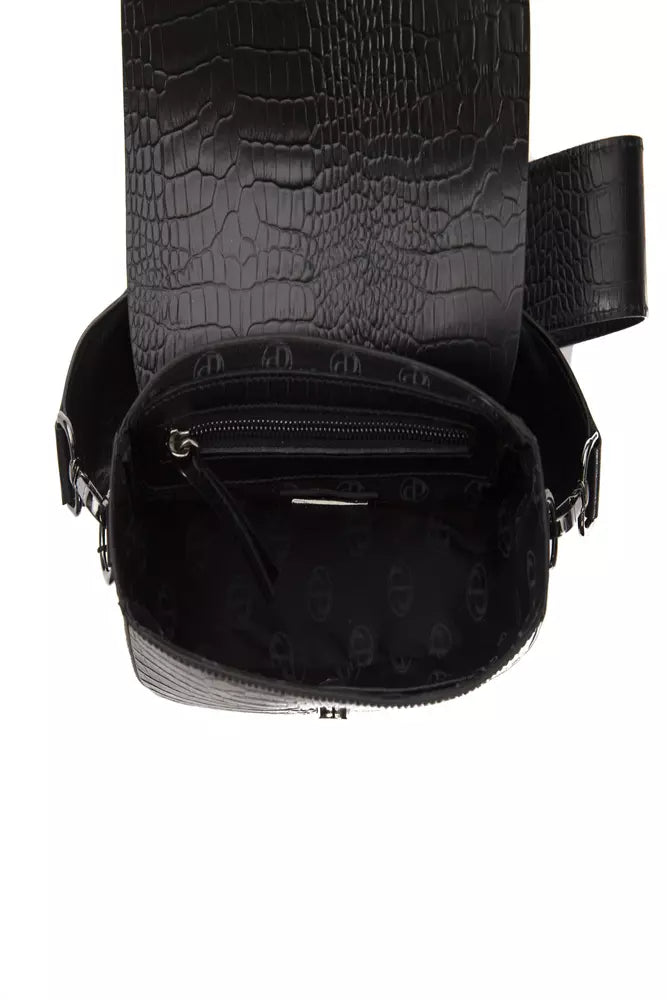 Pompei Donatella Schwarzes Leder Frauen Crossbody