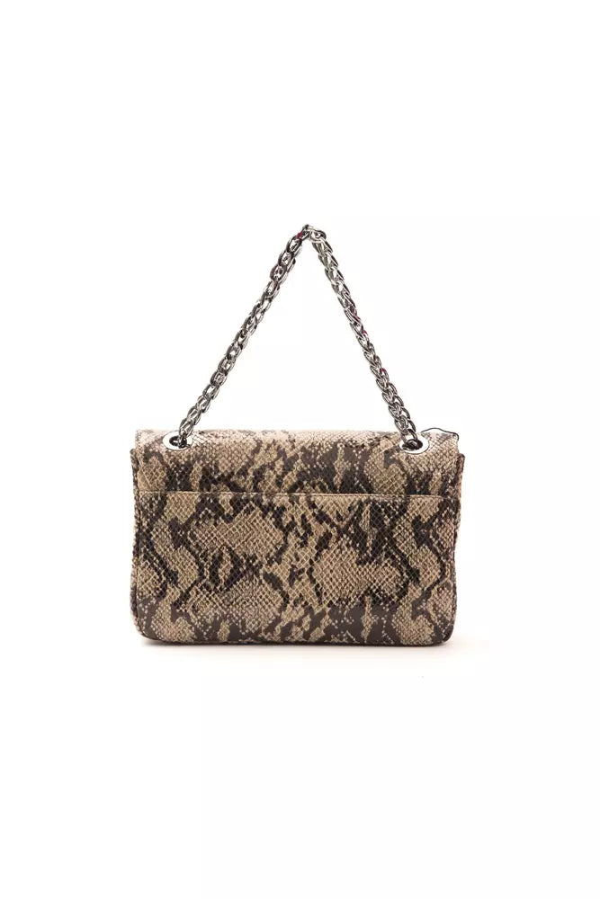 Pompei Donatella Elegant crossbody bag in python print leather