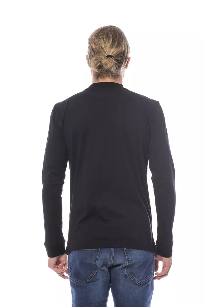 Verri Elegant black cotton crew neck sweater