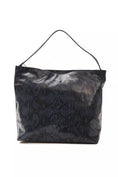 Load image into Gallery viewer, Pompei Donatella Elegant blue leather shoulder bag with python print
