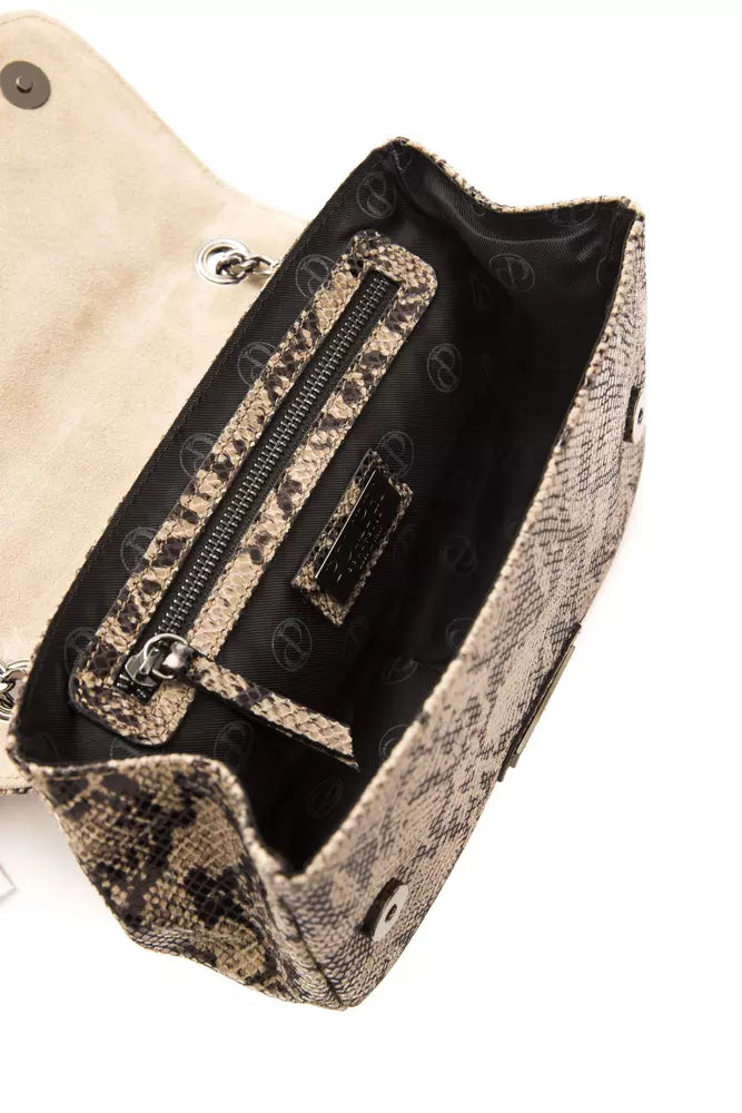 Pompei Donatella Elegant crossbody bag in python print leather