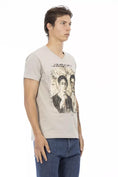 Load image into Gallery viewer, Trussardi Action Chic beige T-shirt with V-neck and front print
