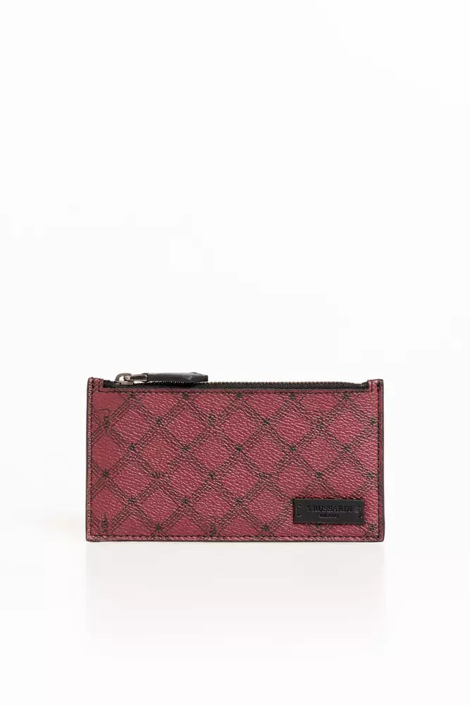 Trussardi Elegant Geometric Leather Card Holder