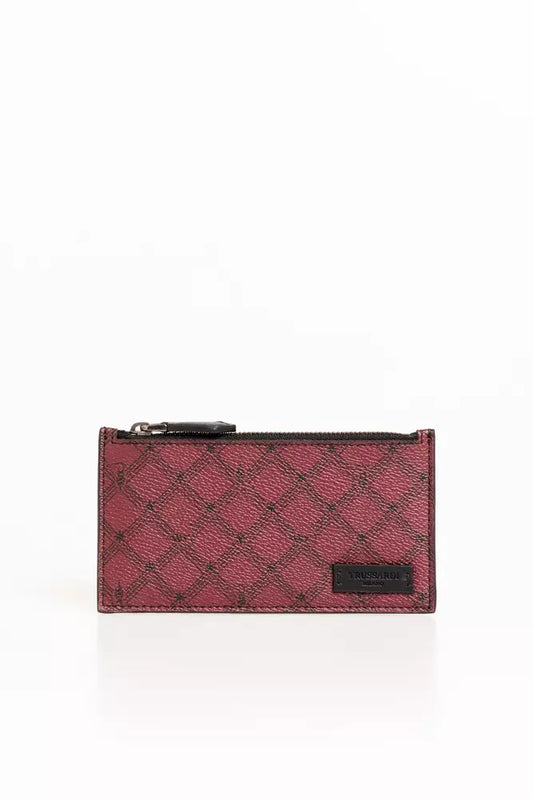 Trussardi Elegant Geometric Leather Card Holder