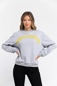 Resmi galeri görüntüleyiciye yükleyin, Trussardi büyük beden pamuk karışımı bisiklet yaka sweatshirt
