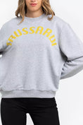 Resmi galeri görüntüleyiciye yükleyin, Trussardi büyük beden pamuk karışımı bisiklet yaka sweatshirt
