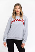 Resmi galeri görüntüleyiciye yükleyin, Trussardi büyük beden pamuk karışımı bisiklet yaka sweatshirt
