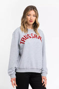 Resmi galeri görüntüleyiciye yükleyin, Trussardi büyük beden pamuk karışımı bisiklet yaka sweatshirt
