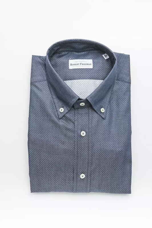 Robert Friedman Elegant blue cotton regular fit shirt