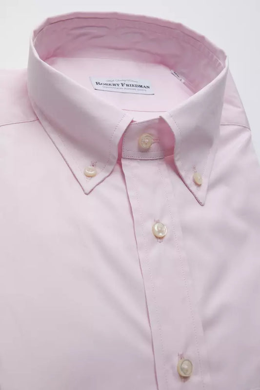 Robert Friedman Elegant pink cotton button-up shirt