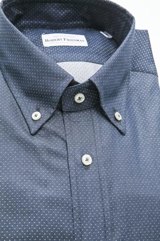 Robert Friedman Elegant blue cotton regular fit shirt