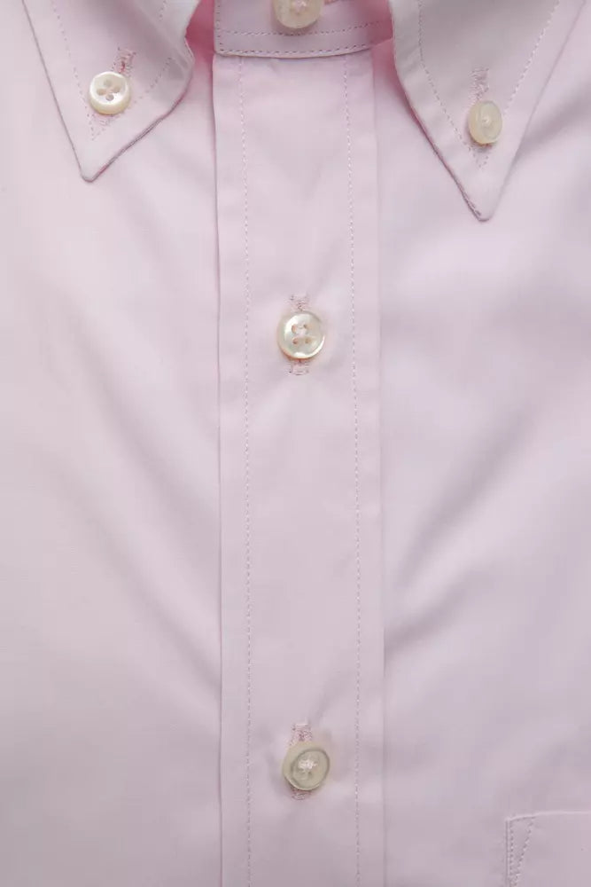 Robert Friedman Elegant pink cotton button-up shirt