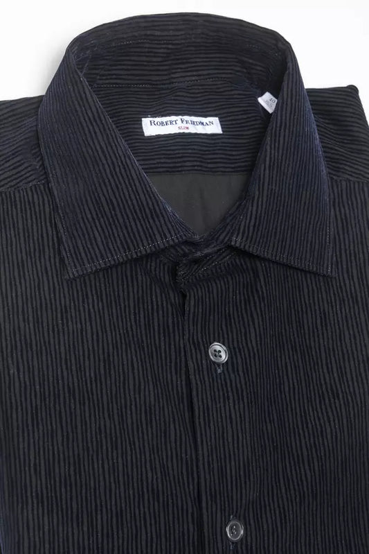 Robert Friedman Slim Medium Slim Collar Cotton Shirt