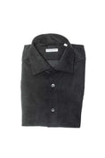 Load image into Gallery viewer, Robert Friedman Elegant black cotton shirt with a narrow collar
