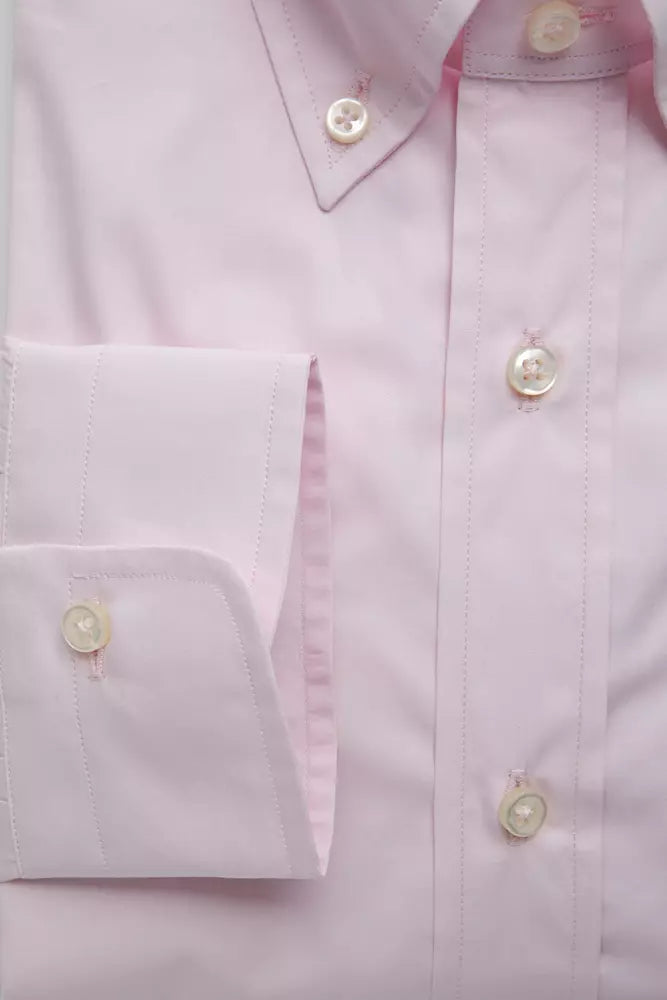 Robert Friedman Elegant pink cotton button-up shirt