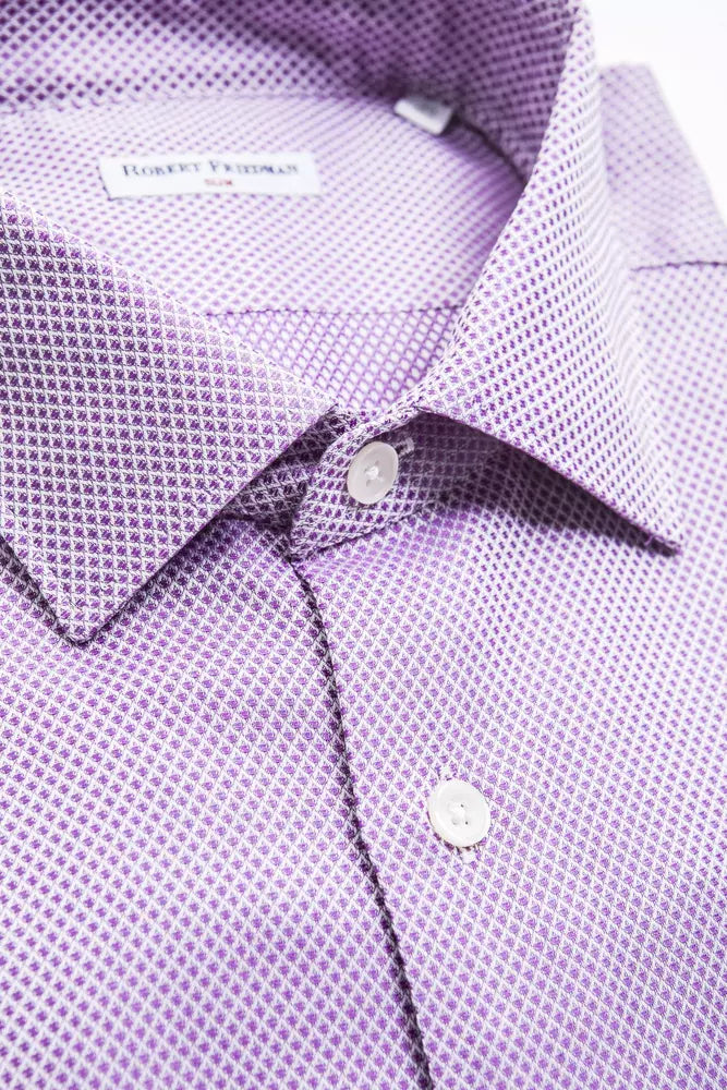 Robert Friedman Elegant cotton shirt with a narrow collar