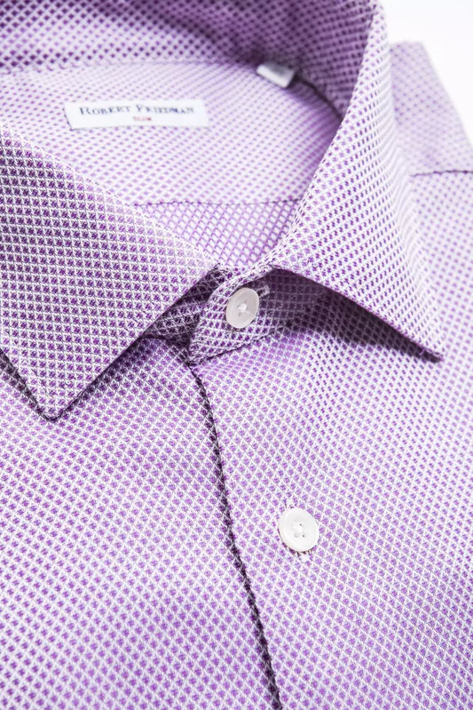 Robert Friedman Elegant cotton shirt with a narrow collar