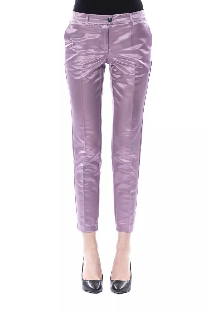 BYBLOS Elegant purple trousers made of a cotton-silk blend