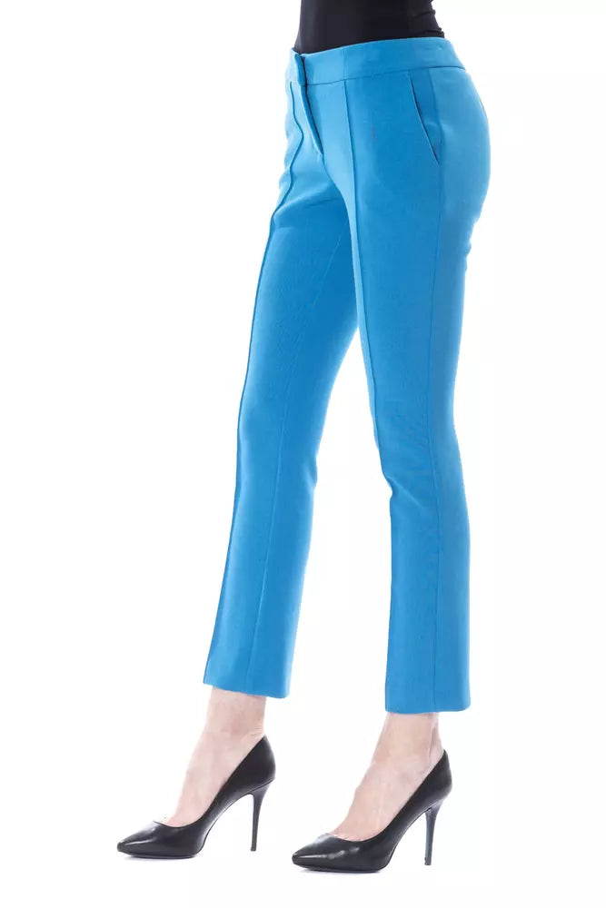 BYBLOS Chic light blue skinny trousers with zip fastening