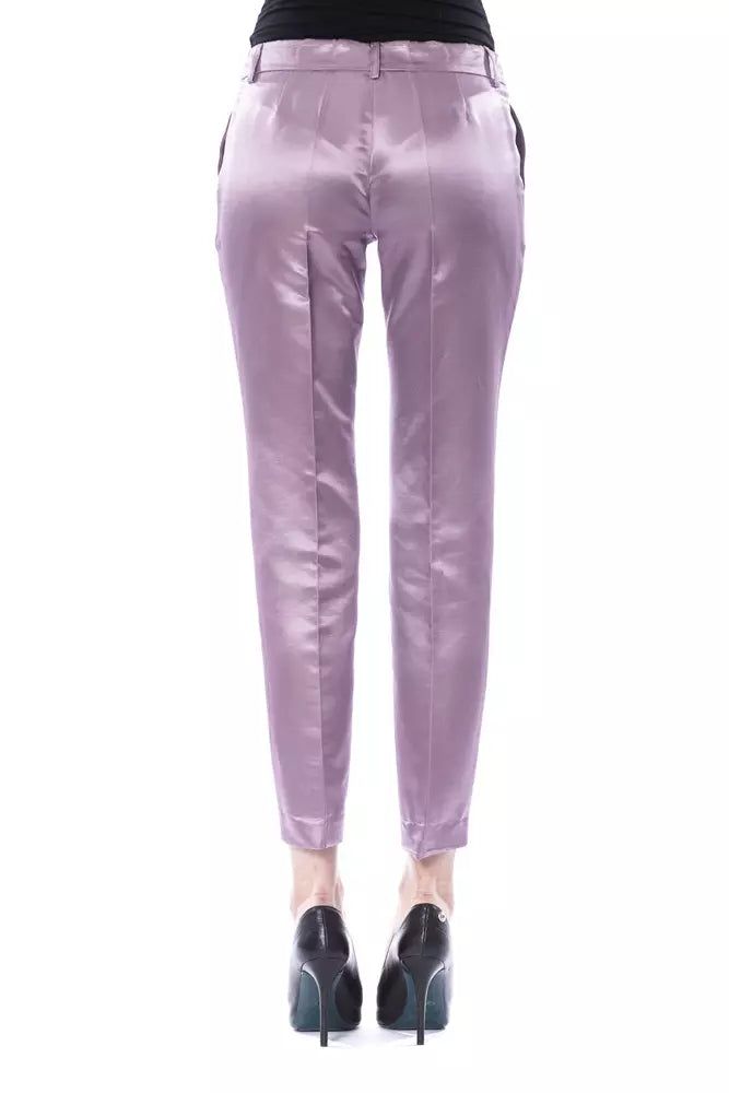 BYBLOS Elegant purple trousers made of a cotton-silk blend