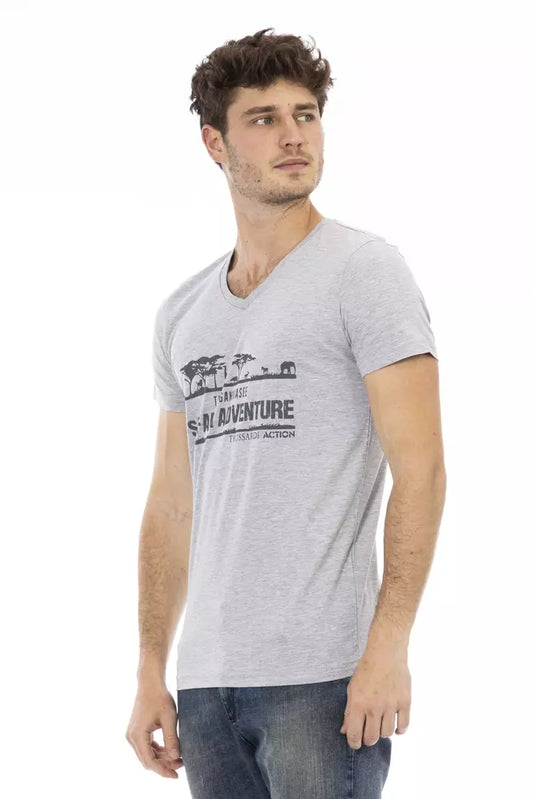 Trussardi Action Graues Baumwolle Männer T-Shirt