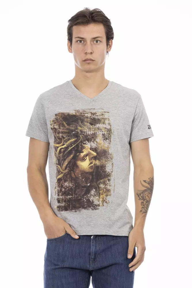 Trussardi Action Graues Baumwolle Männer T-Shirt