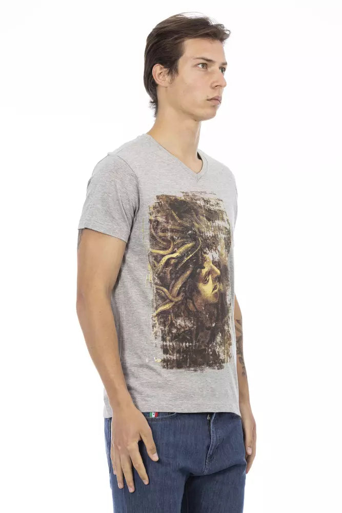 Trussardi Action Graues Baumwolle Männer T-Shirt